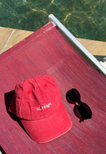 Adults Vintage Washed Cap - Cherry