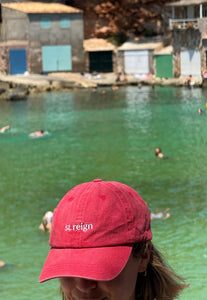 Adults Vintage Washed Cap - Cherry